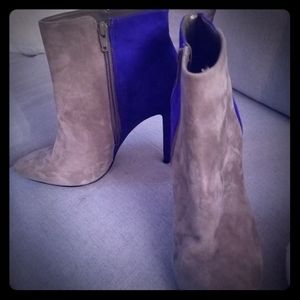 Sole Society Blue and Gray heeled booties